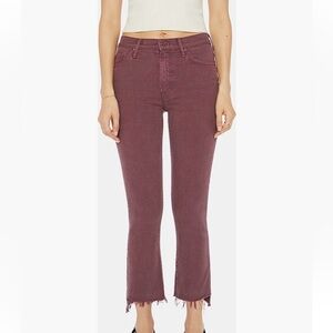 MOTHER The Insider Fray Step Hem Crop in Cats and Dogs size 31